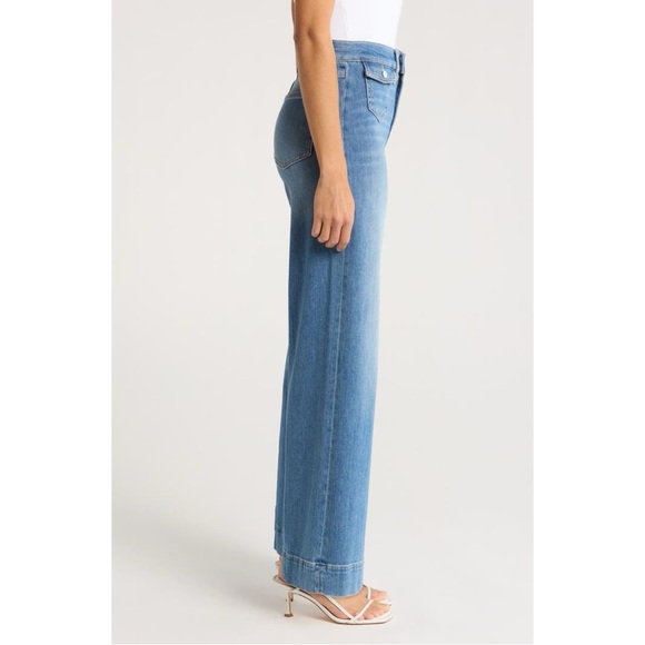 Frame Le Slim Palazzo Patch Pocket Wide Leg Jeans In Doris Size 27 - Picture 3 of 9